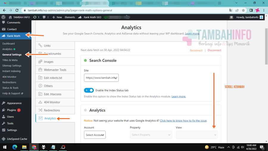 Cara Menghilangkan Fronted Stats Bar Rankmath